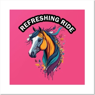 refreshing ride with the splash horse Posters and Art